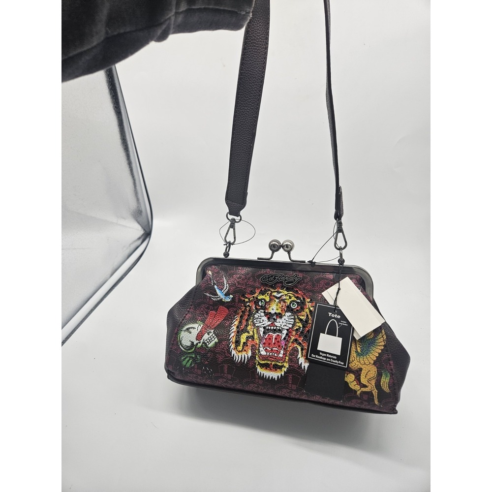 Ed Hardy Rhinestone Tiger Crossbody  Shoulder Bag . New with Tags.B007